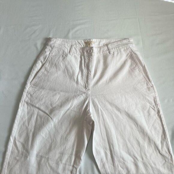 Eileen Fisher White High Rise Cropped Pants Tapered Hemp Cotton New Size 10P - Picture 7 of 14